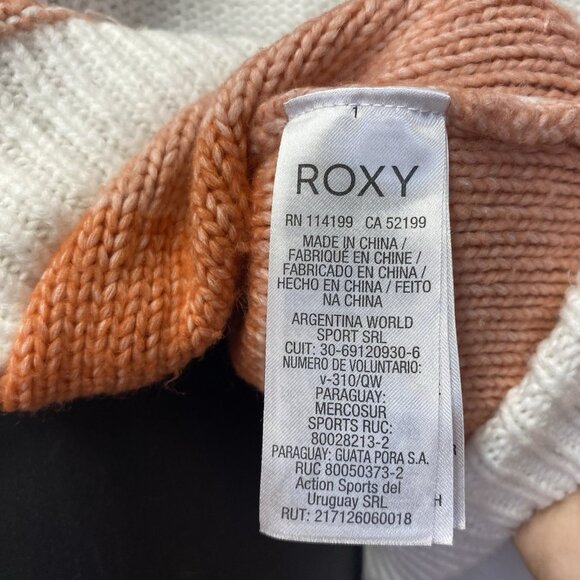 ROXY Real Groove Knit Striped Crew-Neck Pullover Sweater Women XL Multicolor - Picture 3 of 16